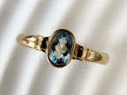 Oval Aquamarine Ring - Yellow Gold Bezel | Briza Jewel