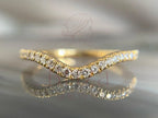 Chevron Diamond Wedding Band - Lab Grown Gold Ring | Briza Jewel