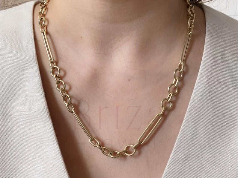 Paperclip Chain Necklace - Gold Minimalist | Briza Jewel