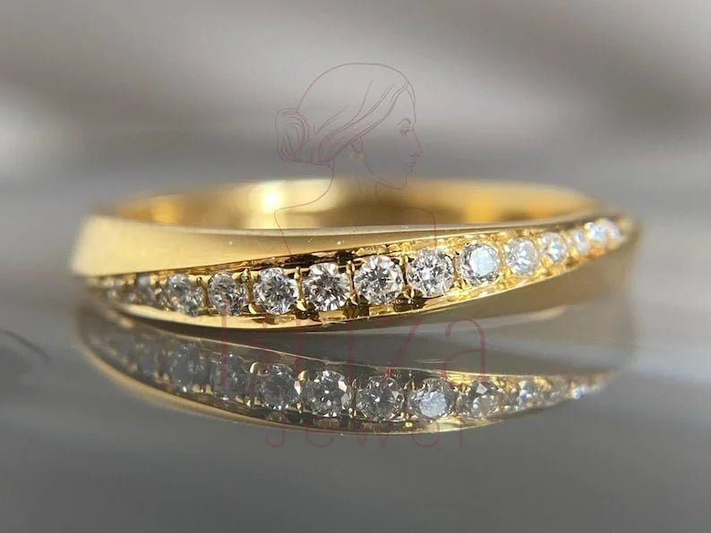 Pave Diamond Ring | Dainty Stackable Promise Ring | Briza Jewel