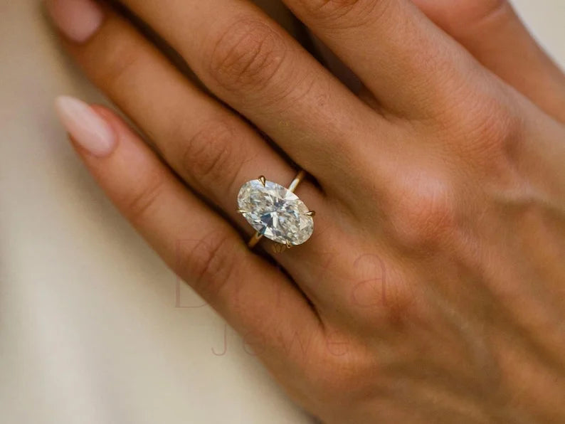 Lab Grown Oval Engagement Ring - Gold Diamond Solitaire | Briza Jewel
