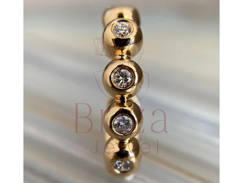 Bezel Set Diamond Earring - Lab Grown Gold Minimalist | Briza Jewel