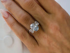 3 Stone Oval Engagement Ring - White Gold Diamond Three Stone | Briza Jewel