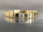 Unisex Wedding Band - Gold Moissanite Solitaire Ring | Briza Jewel