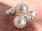 Pearl Silver Ring with Double Pearl Elegant Style | Briza Jewel