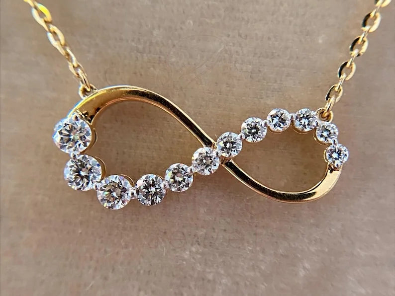 Infinity Diamond Necklace - Gold Minimal | Briza Jewel
