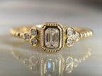 Vintage Emerald Cut Diamond Ring • 14K Gold Art Deco Bridal Ring | Briza Jewel