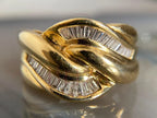 Vintage Gold Dome Ring - Lab Grown Baguette Diamond | Briza Jewel