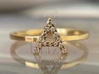 Letter Ring - Gold Moissanite | Briza Jewel