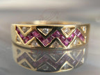 Wedding Band Chevron - Lab Grown Gold Diamond Vintage Ring | Briza Jewel