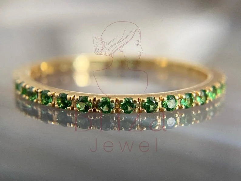 Moissanite Baguette Ring - Rose Gold Eternity | Briza Jewel