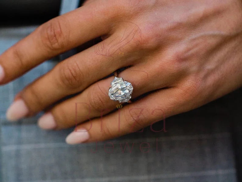Halo Engagement Ring Oval - Moissanite | Briza Jewel