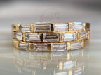 Gold Baguette Diamond Band - Lab Grown Ring | Briza Jewel