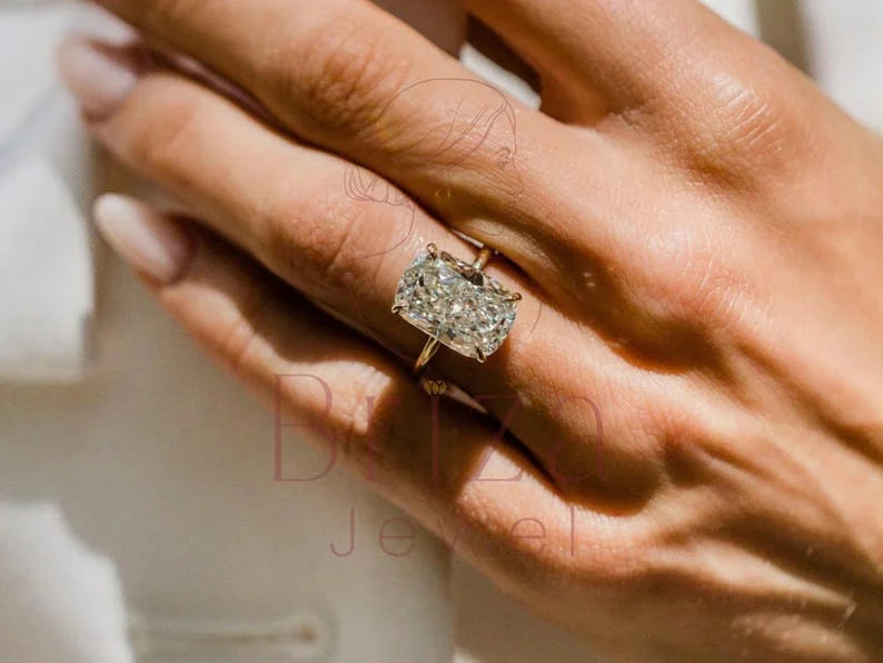 Lab Grown Cushion Cut Diamond Ring - Gold Solitaire | Briza Jewel