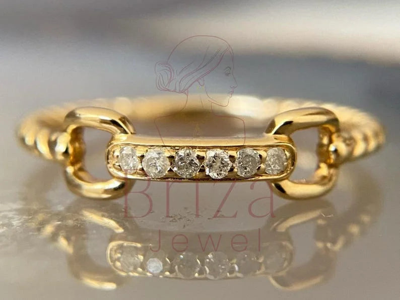 Bold Statement Ring - Gold Diamond | Briza Jewel