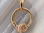 Gold Circle Pendant - Diamond Minimalist Necklace | Briza Jewel