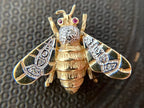 Bee Brooch Pin - Gold Diamond Vintage | Briza Jewel