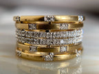 Multi Row Diamond Band - 18K Gold Ring | Briza Jewel