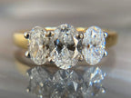 Three Stone Oval Engagement Ring - Gold | Briza Jewel