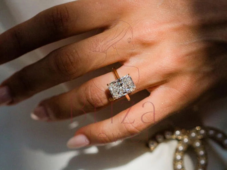 Wedding Rings Radiant Cut - Lab Grown Gold Diamond Solitaire | Briza Jewel