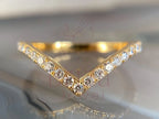 V Shaped Wedding Band - Ring | Briza Jewel