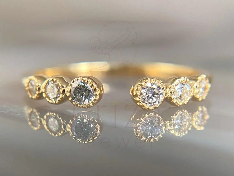 Bezel Set Diamond Ring - Gold Minimalist | Briza Jewel