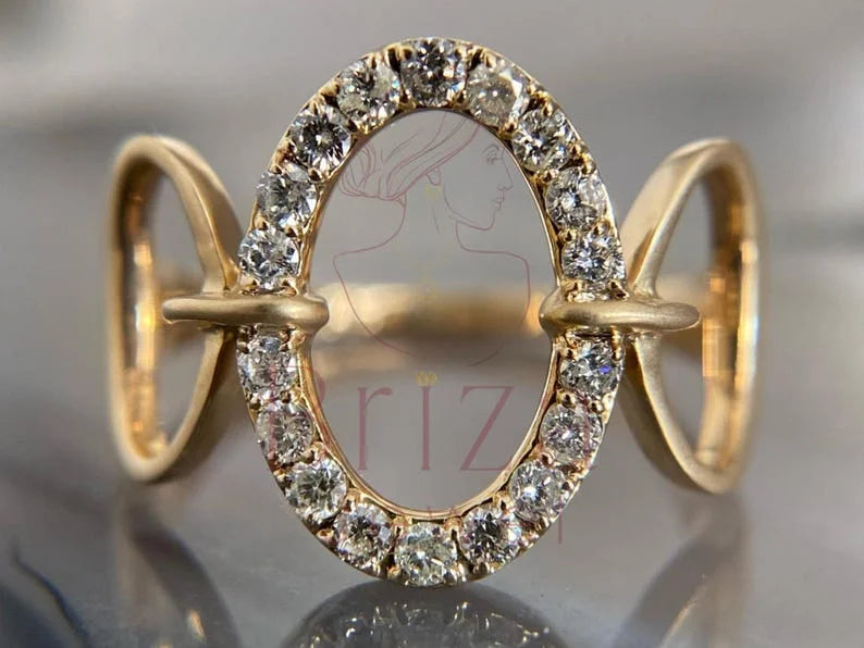 Open Oval Ring - Lab Grown Gold Diamond | Briza Jewel