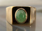 Green Jade Ring - Gold Vintage | Briza Jewel