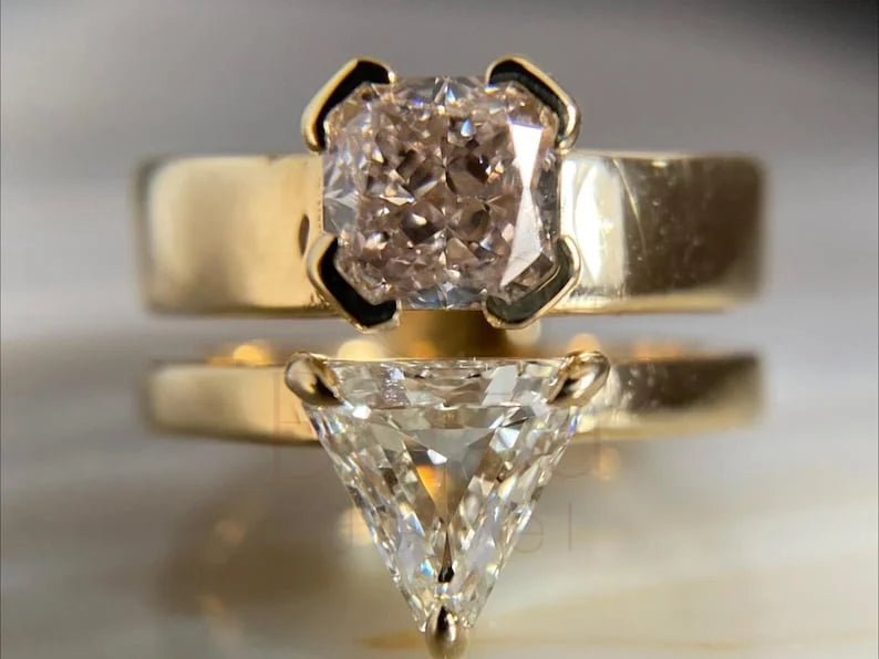 Toi et Moi Wedding Ring - 18K Yellow Gold Ring | Briza Jewel