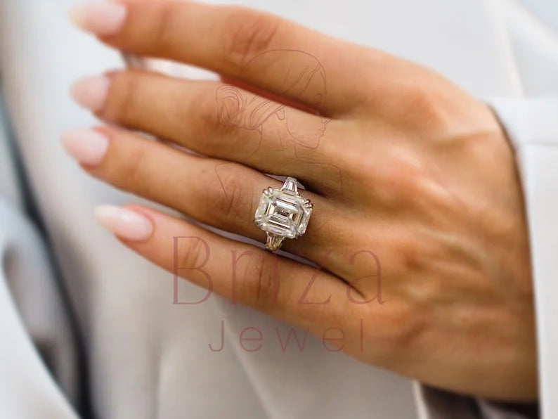 Emerald Cut Diamond Band - Lab Grown Ring | Briza Jewel