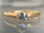 Solitaire Round Engagement Ring - 14K Gold Diamond Minimalist | Briza Jewel