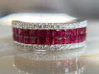 Ruby Wedding Band - Diamond Ring | Briza Jewel