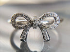 Diamond Bow Ring - 18K White Gold | Briza Jewel