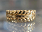 Vintage Gold Leaf Band – Textured Nature Wedding Band | Briza Jewel
