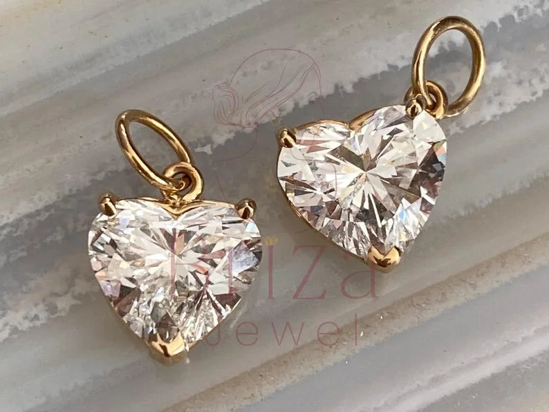 Gold Diamond Heart Pendant - Lab Grown Minimalist | Briza Jewel