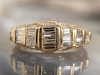 Baguette Diamond Wedding Band - Lab Grown Vintage Ring | Briza Jewel