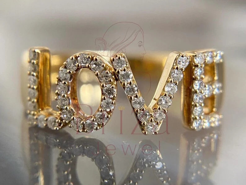 Love Diamond Ring - 14K Gold | Briza Jewel