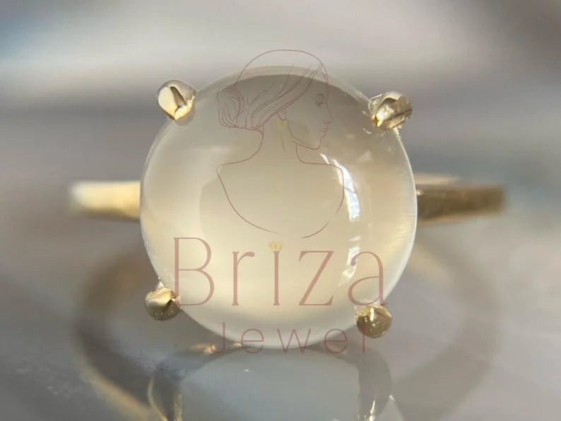 Moonstone Ring - 14K Gold | Briza Jewel