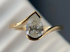 Pear Cut Diamond Ring – Modern Gold Engagement Bridal Ring | Briza Jewel