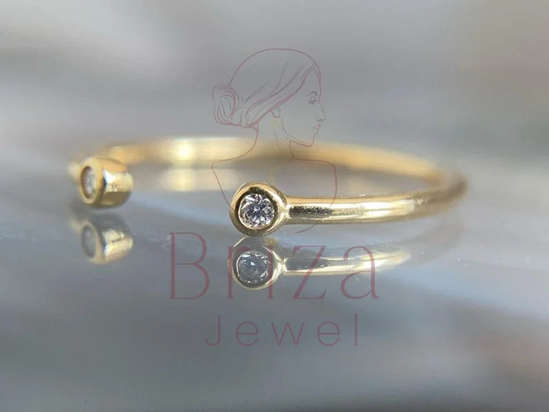 Gold Stacking Ring - Lab Grown Diamond | Briza Jewel