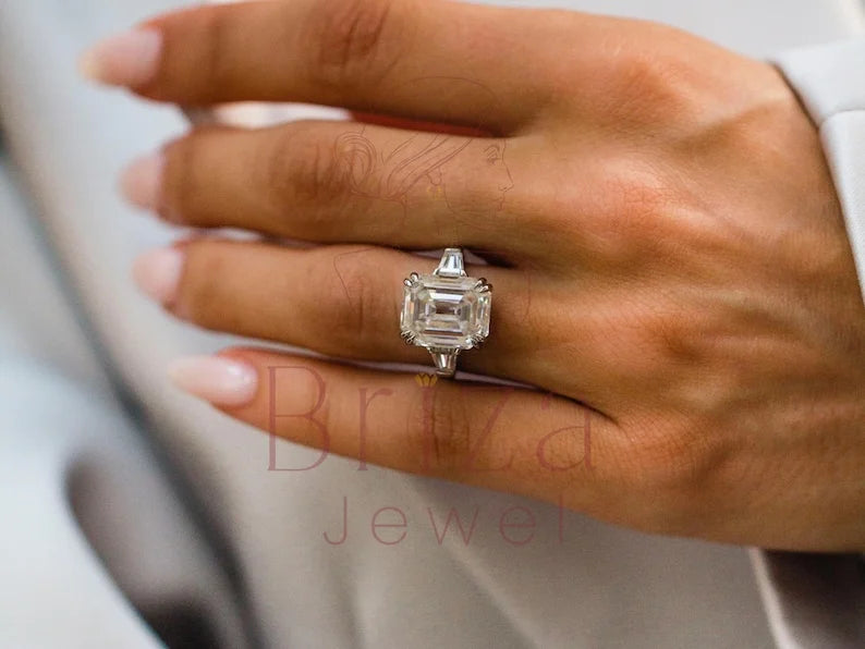Emerald Cut Diamond Band - Lab Grown Ring | Briza Jewel