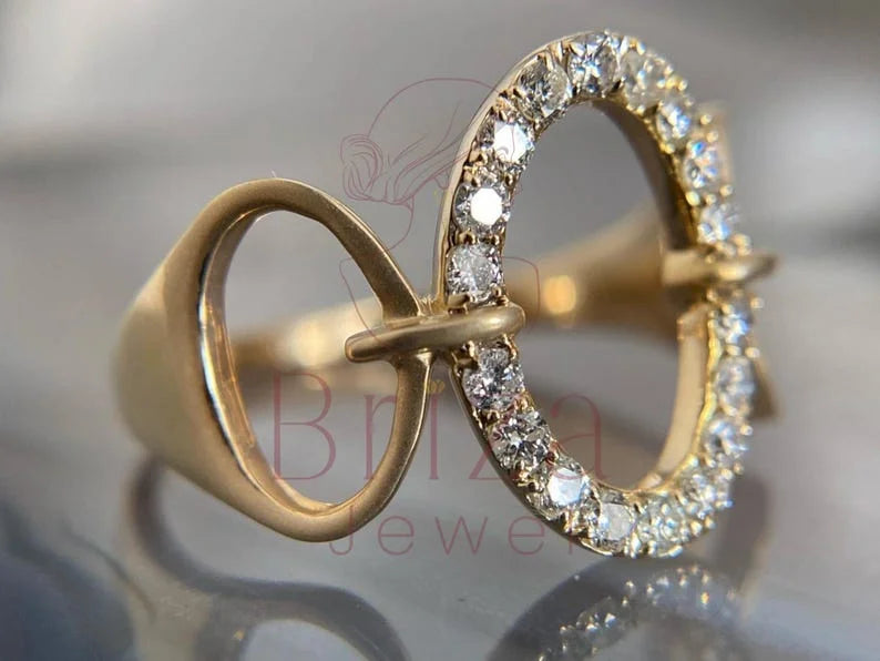 Open Oval Ring - Lab Grown Gold Diamond | Briza Jewel