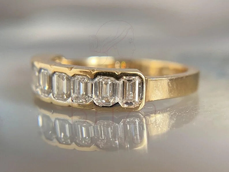 Emerald and Diamond Ring - Gold Eternity | Briza Jewel