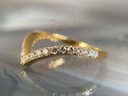 V Shaped Wedding Band - Ring | Briza Jewel