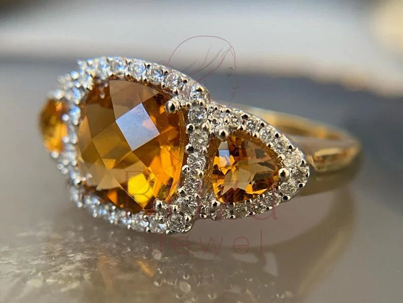 Citrine Ring Yellow Gold - Vintage | Briza Jewel