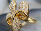 Gold Diamond Bow Ring | Briza Jewel