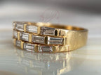 Gold Baguette Diamond Band - Lab Grown Ring | Briza Jewel