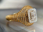 Elegant Engagement Ring - Baguette Moissanite Halo | Briza Jewel