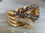 Gold Diamond Crossover Ring | Briza Jewel