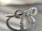 Diamond Bow Ring - 18K White Gold | Briza Jewel